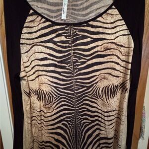 Zebra Print Long Sleeve Top